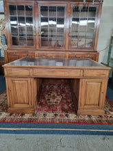 Load image into Gallery viewer, Antique Oak Partner's Desk Early 20th Century