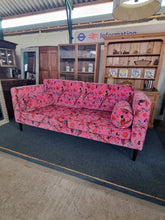 Load image into Gallery viewer, Large Velvet Sofa Upholstered In A Bird Of Paradise Velvet Fabric