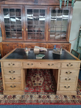 Load image into Gallery viewer, Antique Oak Partner's Desk Early 20th Century