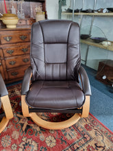 Load image into Gallery viewer, Recliner Swivel Chair And Footstool