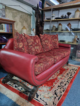 Load image into Gallery viewer, Antique Edwardian Red Leather And Upholstered Sofa