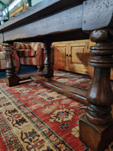 Load image into Gallery viewer, Oak Refectory Table Country Kitchen Farmhouse Table Dining Table