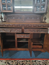 Load image into Gallery viewer, Antique Edwardian Carved Oak Court Cupboard