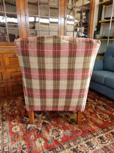 Load image into Gallery viewer, Wing Back Arm Chair In A Tartan Fabric