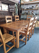 Load image into Gallery viewer, French Oak Farmhouse Extending Dining Table And Chairs With Matching Cupboard - Charlotte Rose Interiors