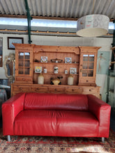 Load image into Gallery viewer, Red Leather Low Back Sofa