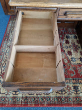 Load image into Gallery viewer, Oak Twin Pedestal Desk With Brown Leather Insert Early 20th Century