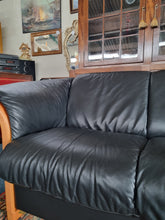 Load image into Gallery viewer, Ekornes Manhatten Black Leather Sofa