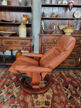 Load image into Gallery viewer, Stressless Ekornes Reclining Leather Chair & Footstool