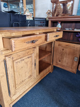 Load image into Gallery viewer, French Oak Farmhouse Extending Dining Table And Chairs With Matching Cupboard - Charlotte Rose Interiors