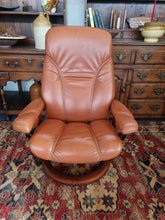 Load image into Gallery viewer, Stressless Ekornes Reclining Leather Chair & Footstool
