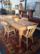 Load image into Gallery viewer, Farmhouse Vintage Scrub Top Pine Dining Table With A Single Drawer