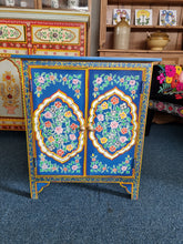 Load image into Gallery viewer, Hand Painted Cabinet/Cupboard Blue Floral