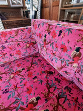 Load image into Gallery viewer, Large Velvet Sofa Upholstered In A Bird Of Paradise Velvet Fabric