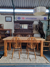 Load image into Gallery viewer, Vintage Substantial Pine Farmhouse Scrub Top Dining/Kitchen Table