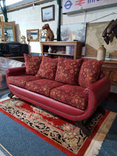 Load image into Gallery viewer, Antique Edwardian Red Leather And Upholstered Sofa