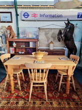 Load image into Gallery viewer, Farmhouse Vintage Scrub Top Pine Dining Table With A Single Drawer