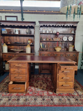 Load image into Gallery viewer, Substantial Early 20th Century Oak Twin Pedestal Desk