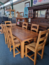 Load image into Gallery viewer, French Oak Farmhouse Extending Dining Table And Chairs With Matching Cupboard - Charlotte Rose Interiors