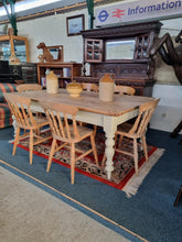 Load image into Gallery viewer, Victorian Antique Pine Kitchen Scrub Top Dining Table