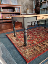 Load image into Gallery viewer, Farmhouse Vintage Scrub Top Pine Dining Table With Painted Legs And Two Drawers
