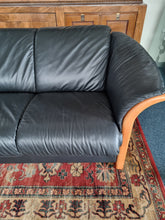 Load image into Gallery viewer, Ekornes Manhatten Black Leather Sofa