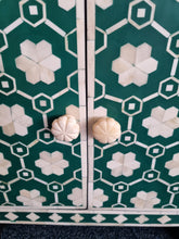 Load image into Gallery viewer, Green Bone Inlay Nightstand Bedside Cabinet