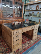 Load image into Gallery viewer, Antique Oak Partner's Desk Early 20th Century