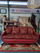 Load image into Gallery viewer, Antique Edwardian Red Leather And Upholstered Sofa