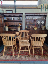 Load image into Gallery viewer, Beech Carver Dining/Kitchen Chairs Set Of Four
