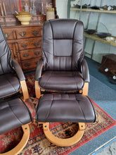 Load image into Gallery viewer, Recliner Swivel Chair And Footstool