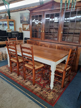 Load image into Gallery viewer, Oak Farmhouse Kitchen Dining Table With Drawer