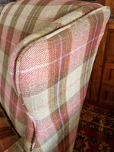 Load image into Gallery viewer, Wing Back Arm Chair In A Tartan Fabric