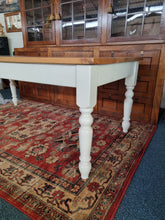 Load image into Gallery viewer, Oak Farmhouse Kitchen Dining Table With Drawer