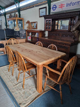 Load image into Gallery viewer, Vintage Substantial Pine Farmhouse Scrub Top Dining/Kitchen Table