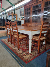 Load image into Gallery viewer, Oak Farmhouse Kitchen Dining Table With Drawer