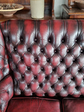 Load image into Gallery viewer, Vintage Highback Three Seater Chesterfield Sofa In Leather