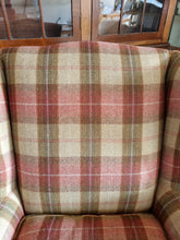 Load image into Gallery viewer, Wing Back Arm Chair In A Tartan Fabric