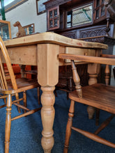 Load image into Gallery viewer, Vintage Farmhouse Scrub Top Pine Dining Table With A Drawer At Each End - Charlotte Rose Interiors