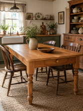 Load image into Gallery viewer, Vintage Pine Farmhouse Scrub Top Dining/Kitchen Table With A Drawer