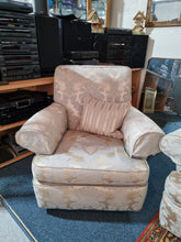 Load image into Gallery viewer, Sofa And Two Chairs In A Beautiful Fabric Of Pale Blue And Gold