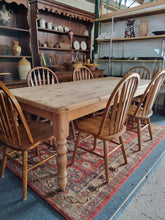 Load image into Gallery viewer, Farmhouse Pine Scrub Top Kitchen Dining Table