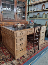 Load image into Gallery viewer, Antique Oak Partner's Desk Early 20th Century