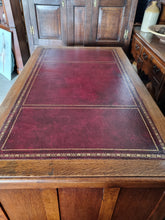 Load image into Gallery viewer, Substantial Early 20th Century Oak Twin Pedestal Desk
