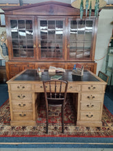 Load image into Gallery viewer, Antique Oak Partner's Desk Early 20th Century