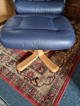Load image into Gallery viewer, Leather Recliner Swivel Chair & Foot Stool By Swedish Company Soderbergs