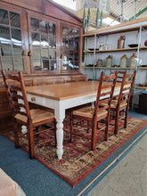 Load image into Gallery viewer, Oak Farmhouse Kitchen Dining Table With Drawer