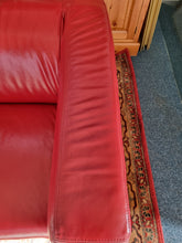 Load image into Gallery viewer, Red Leather Low Back Sofa