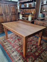 Load image into Gallery viewer, Vintage Oak Farmhouse Kitchen Dining Table