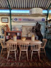 Load image into Gallery viewer, Farmhouse Kitchen Scrub Top Pine Dining Table